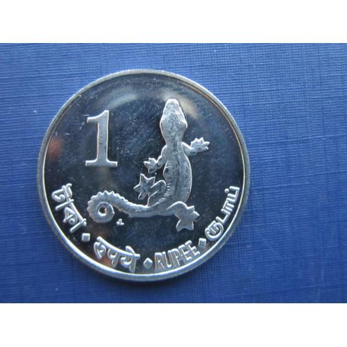 Монета 1 рупия Адаманские Никобарские острова (Автономия Индия) 2011 фауна ящерица