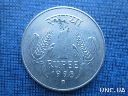 Монета 1 рупия Индия 1998 Кремница Словакия
