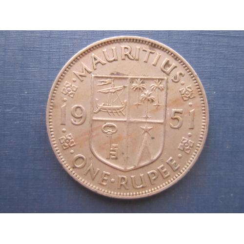 Монета 1 рупия Маврикий Британский 1951