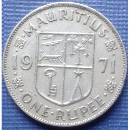 Монета 1 рупия Маврикий Британский 1971