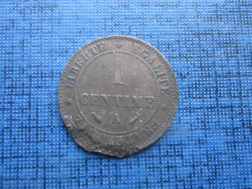 Монета 1 сантим Франция 1896 А нечастая