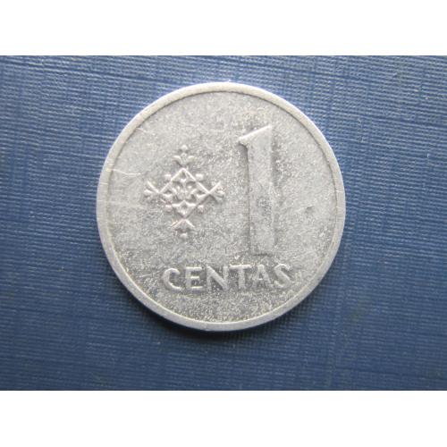 Монета 1 сент Литва 1991
