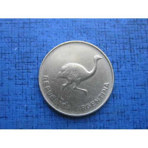 Монета 1 сентаво Аргентина 1986 фауна птица страус