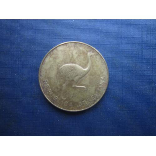 Монета 1 сентаво Аргентина 1987 фауна птах страус