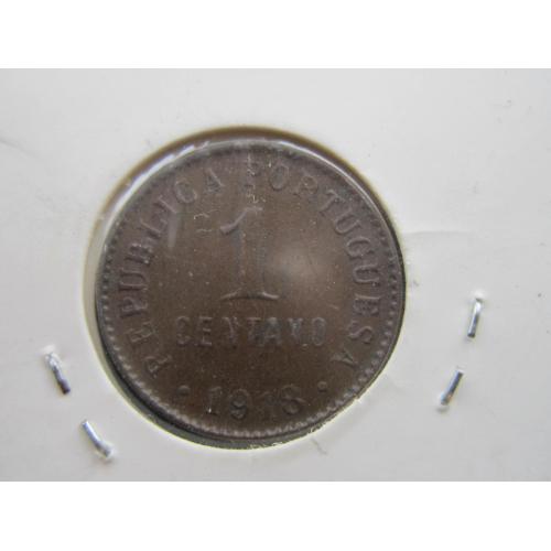 Монета 1 сентаво Португалия 1918 состояние красивая патина