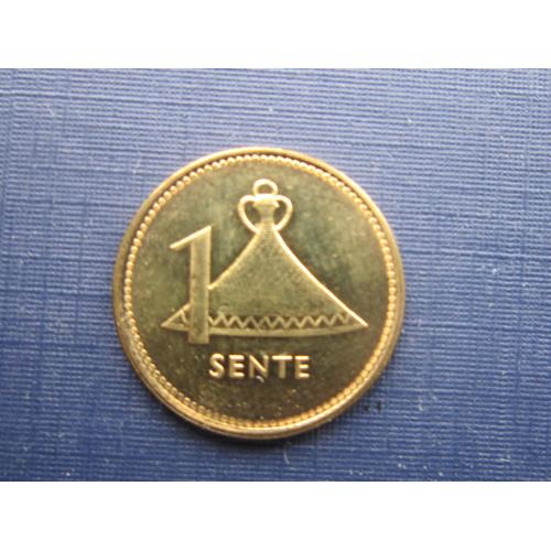 Монета 1 сенте Лесото 1992 хижина состояние