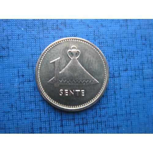 Монета 1 сенте Лесото 1992 состояние