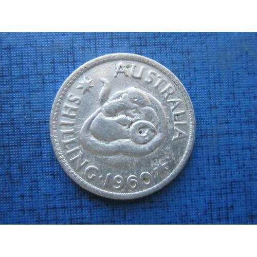 Монета 1 шиллинг Австралия 1960 фауна баран серебро