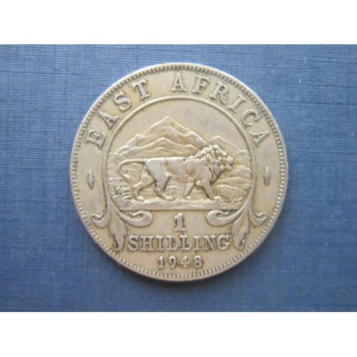 Монета 1 шиллинг Британская Восточная Африка 1948 Георг VI фауна лев