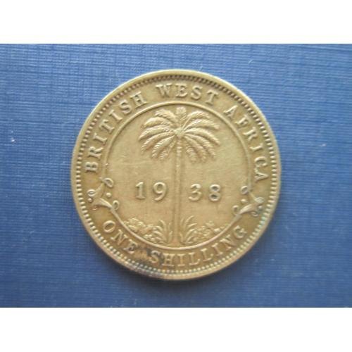 Монета 1 шиллинг Британская Западная Африка 1938 бронза
