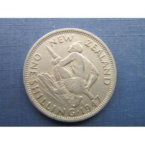 Монета 1 шиллинг Новая Зеландия 1947 абориген