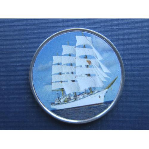 Монета 1 шиллинг Сомали 2015 корабль парусник цветная №1