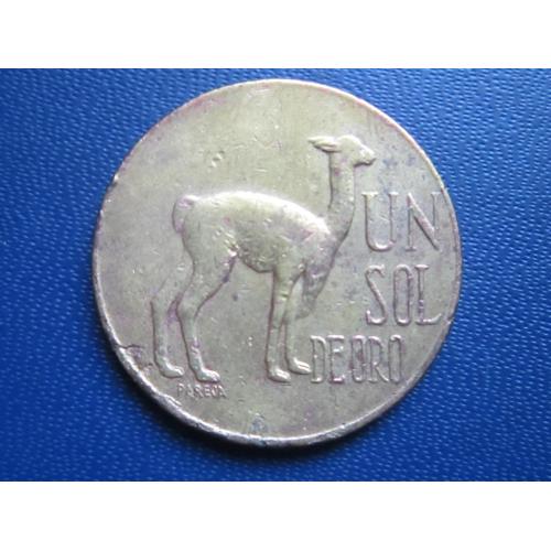 Монета 1 соль де оро Перу 1972 фауна лама