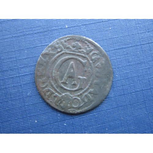 Монета 1 солид Швеция 1611-1632 Густав II Адольф серебро состояние №1