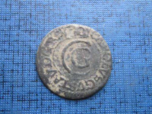 Монета 1 солид Швеция 1654-1660 Карл Х Густав серебро №3