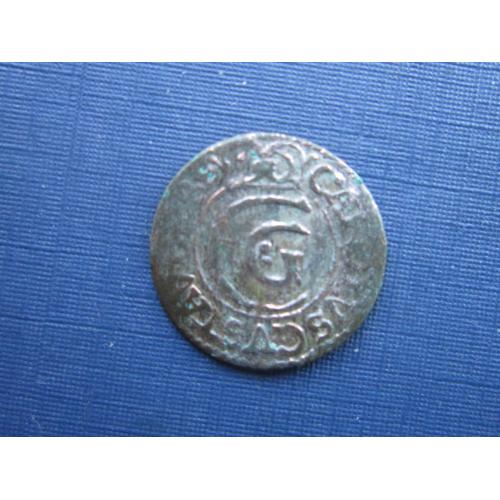 Монета 1 солид Швеция 1655 Карл X Густав серебро состояние