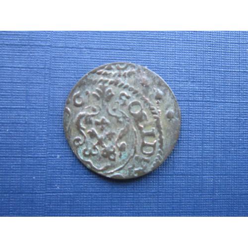 Монета 1 солид Швеция 1656 Карл X Густав серебро состояние