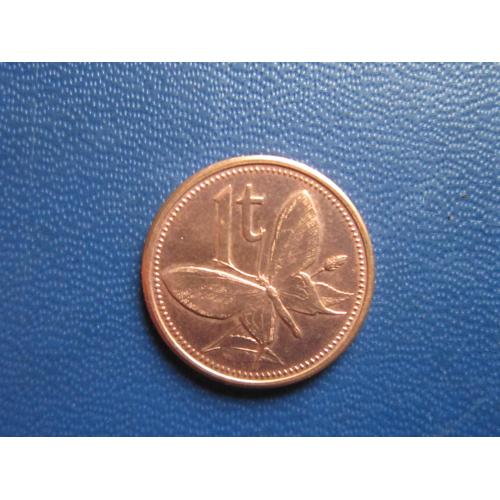 Монета 1 тоеа Папуа Новая Гвинея 2004 фауна бабочка состояние