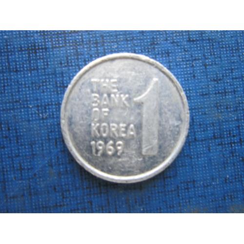 Монета 1 вона Южная Корея 1969