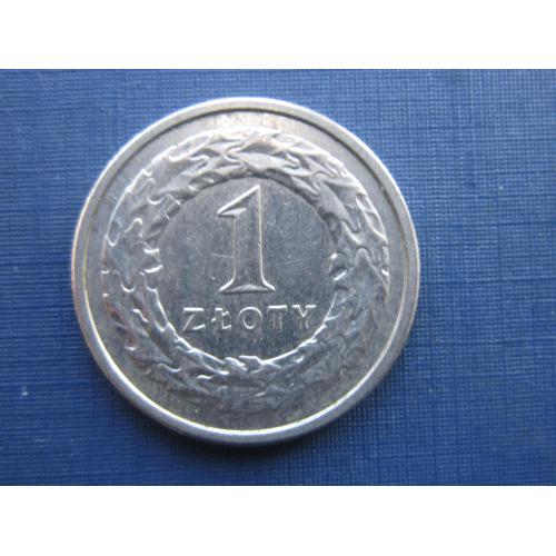 Монета 1 злотый Польша 1991