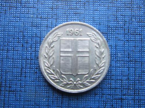 Монета 10 аурар Исландия 1961
