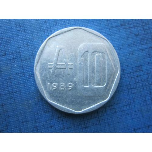 Монета 10 аустраль Аргентина 1989