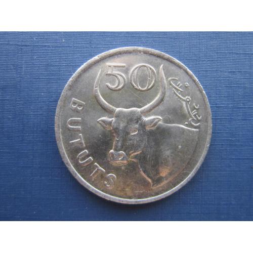 Монета 50 бутут Гамбия 1971 фауна корова