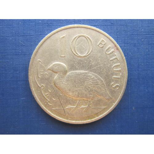 Монета 10 бутут Гамбия 1971 фауна птица портрет