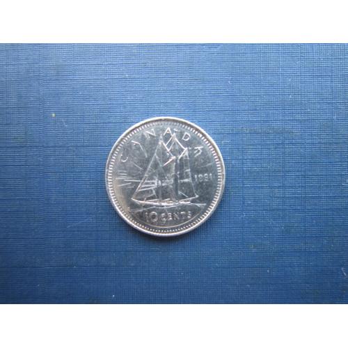 Монета 10 центів Канада 1991 корабль вітрильник яхта