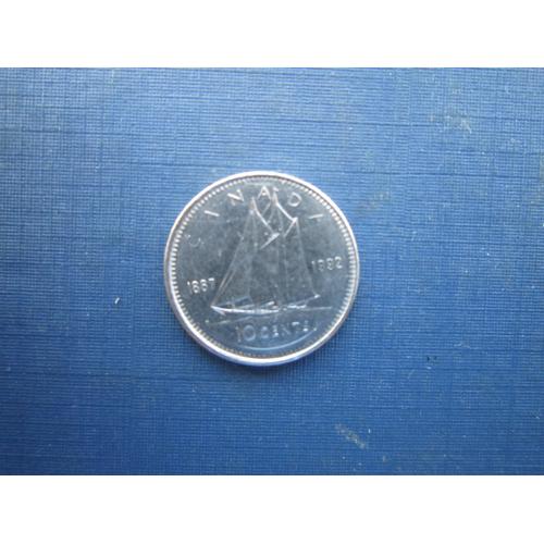 Монета 10 центів Канада 1992 корабель вітрильник яхта