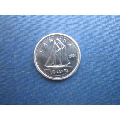 Монета 10 центів Канада 2007 корабль вітрильник яхта
