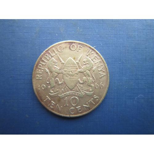 Монета 10 центів Кенія 1966 велика
