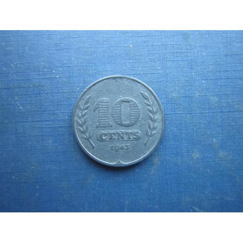 Монета 10 центів Нідерланди 1943 цинк окупація