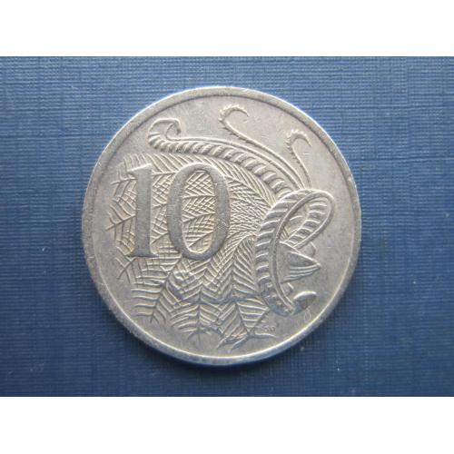 Монета 10 центов Австралия 1974 фауна птица павлин
