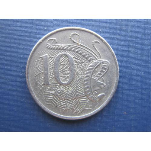 Монета 10 центов Австралия 1982 фауна птица павлин