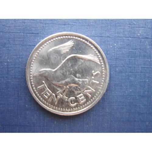 Монета 10 центов Барбадос 2008 фауна птица