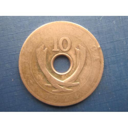 Монета 10 центов Британская Восточная Африка 1924