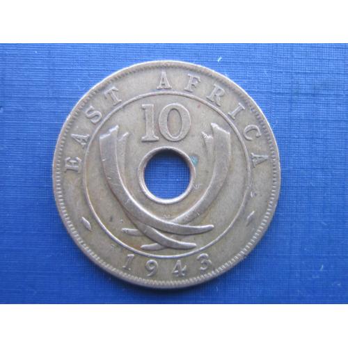 Монета 10 центов Британская Восточная Африка 1943