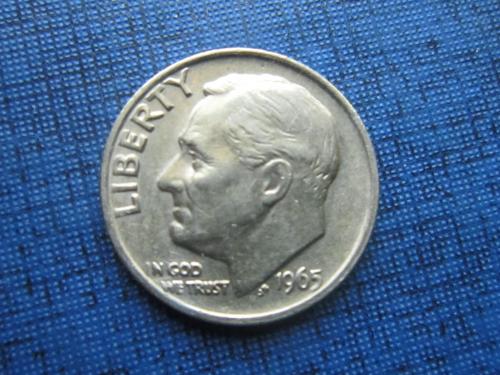 Монета 10 центов дайм США 1965