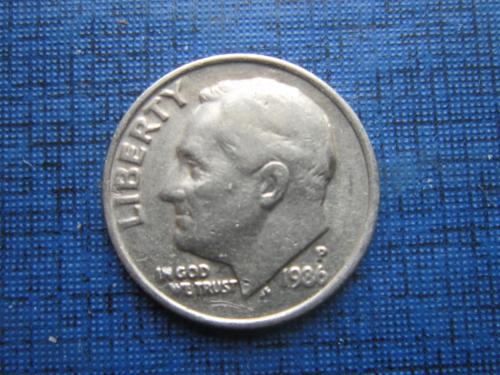 Монета 10 центов дайм США 1986 Р