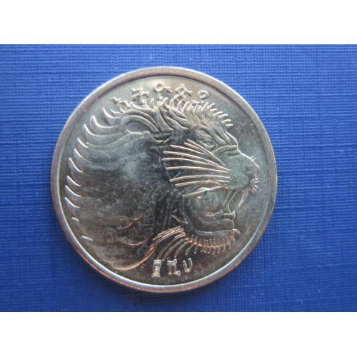 Монета 10 центов Эфиопия фауна лев антилопа магнитная