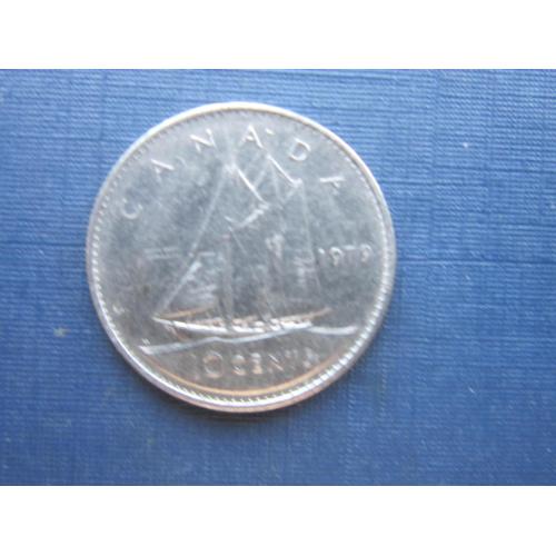 Монета 10 центов Канада 1979 корабль парусник яхта