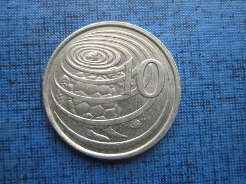 Монета 10 центов Каймановы острова Кайманы 1982 фауна черепаха