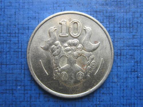 Монета 10 центов Кипр 1992 фауна птицы