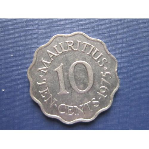 Монета 10 центов Маврикий Британский 1975