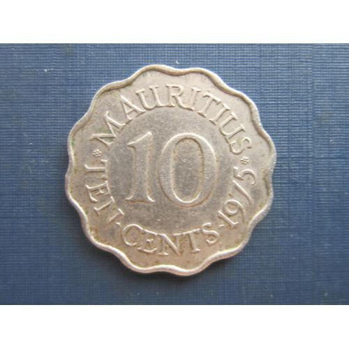 Монета 10 центов Маврикий Британский 1975