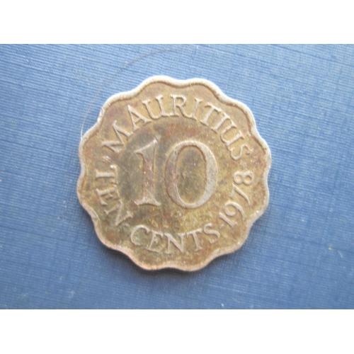 Монета 10 центов Маврикий Британский 1978