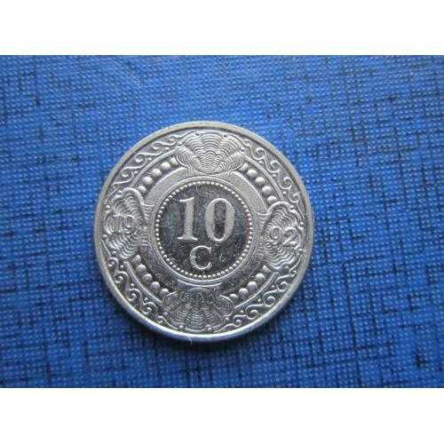 Монета 10 центов Нидерландские Антильские острова Антилы 1992