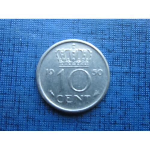 Монета 10 центов Нидерланды 1950