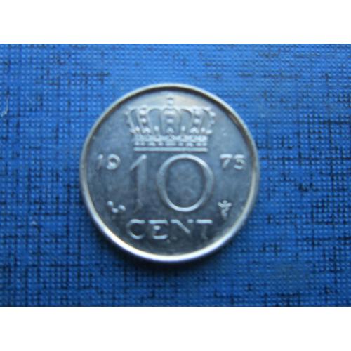 Монета 10 центов Нидерланды 1973